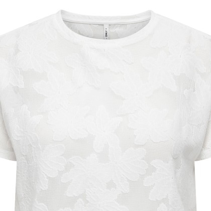 Only T-shirt Mirabella O-neck Lace Cloud Dancer