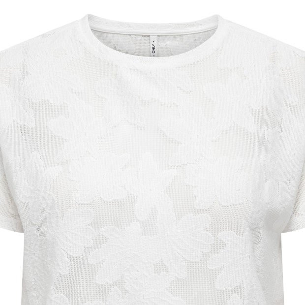 Only T-shirt Mirabella O-neck Lace Cloud Dancer