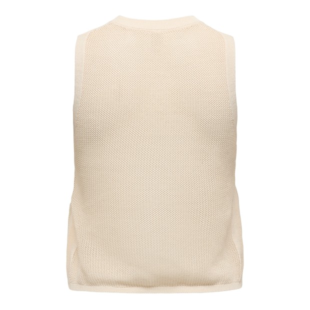 Only Top Ivy Sl Pearl O-neck Birch Cloud Dancer Pearls