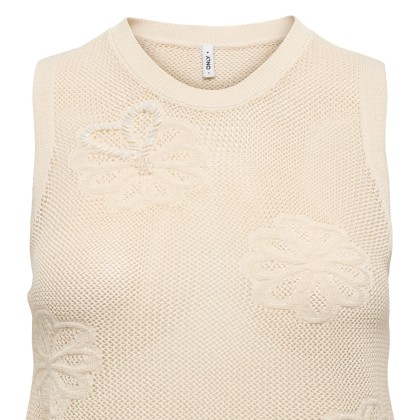 Only Top Ivy Sl Pearl O-neck Birch Cloud Dancer Pearls