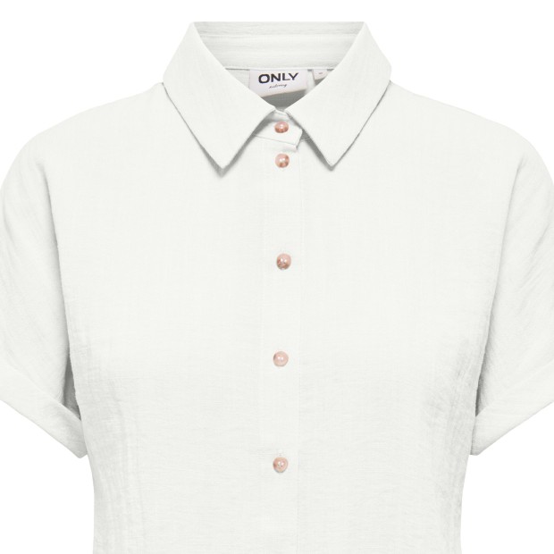 Only Camisa Ita Linen Look Bright White