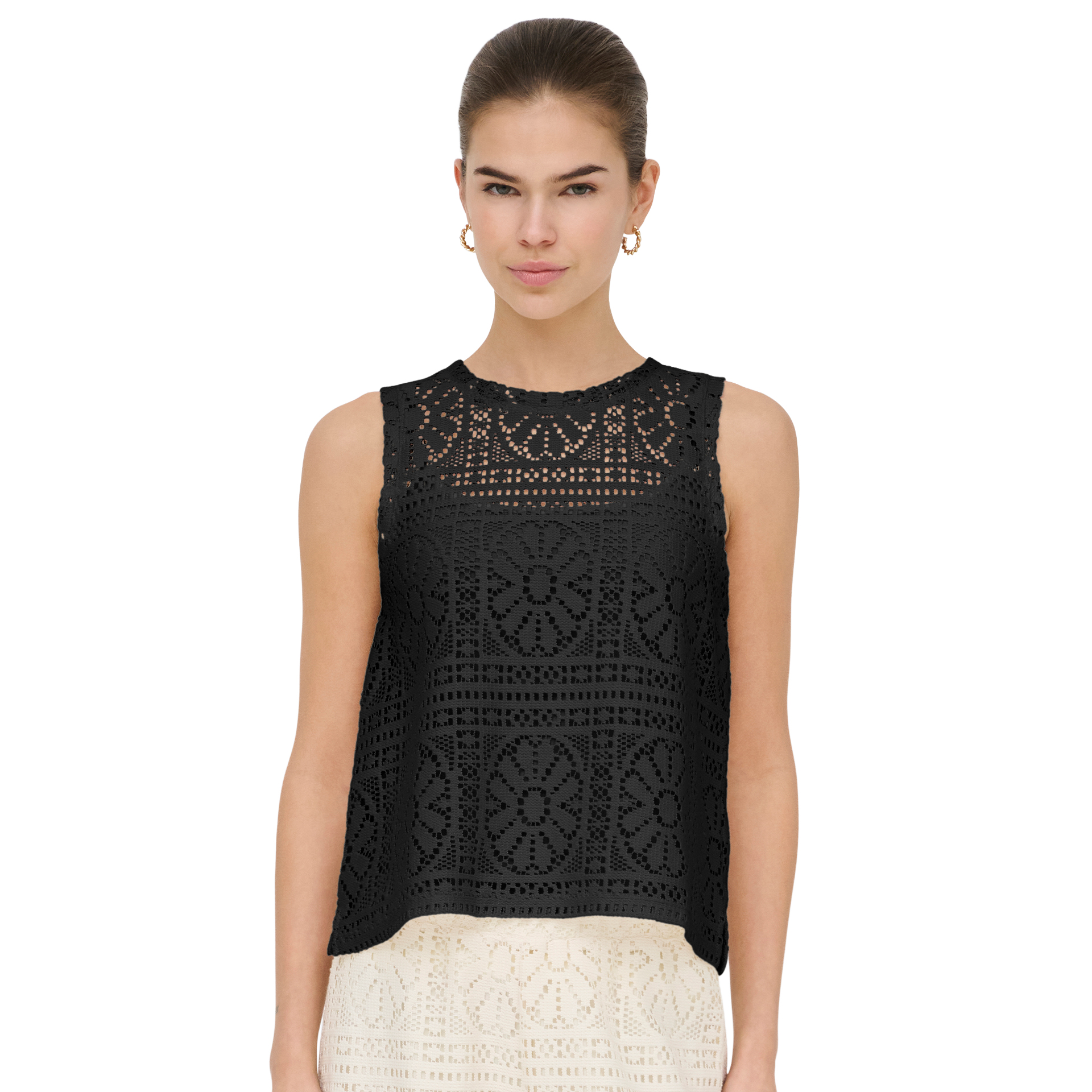 Only Top Lian Lace Tank Black