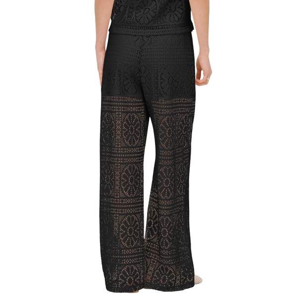 Only Calças Lian Lace Wide Black