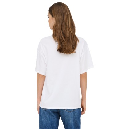 Only T-shirt Mila Print Box Bright White Mila Bittersweet