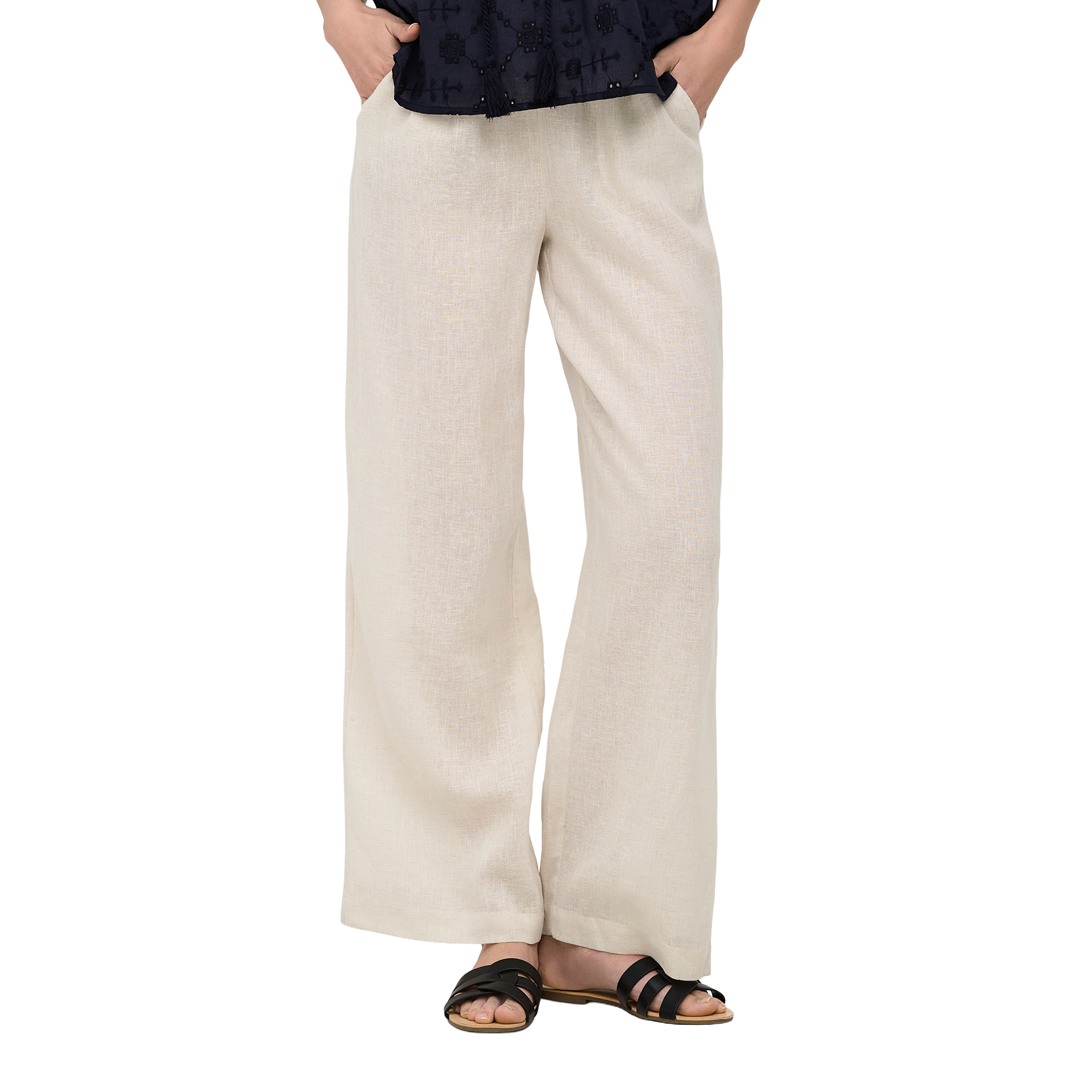 Only Calça Bruxelles Lin Bl Tie Moonbeam