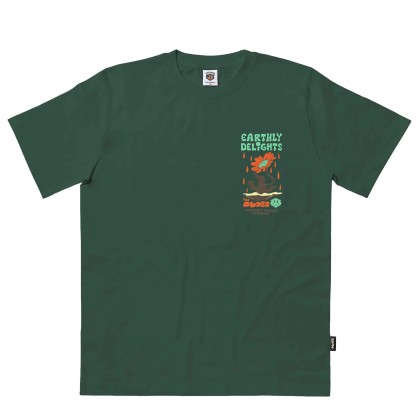 The Dudes T-shirt Earthly Delights Classic Prm Bottle Green