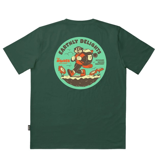 The Dudes T-shirt Earthly Delights Classic Prm Bottle Green