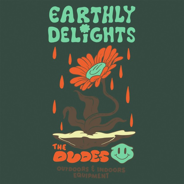 The Dudes T-shirt Earthly Delights Classic Prm Bottle Green