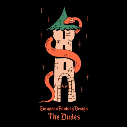 The Dudes T-shirt European Fantasy Tower Classic Oversize Black