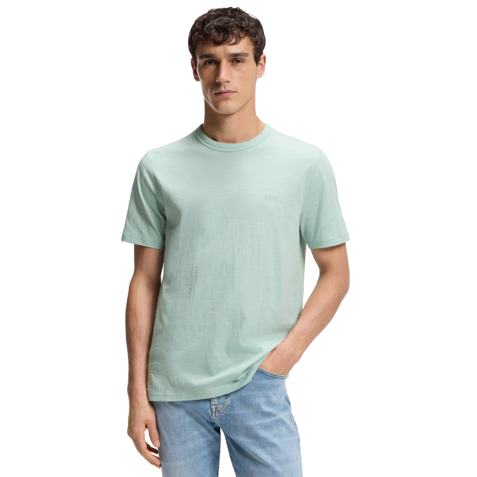 BOSS T-shirt Tegood Turquoise/aqua