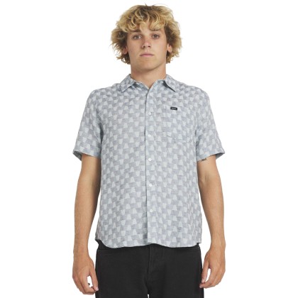 Rvca Camisa Va Monogram Vintage Navy