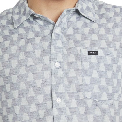 Rvca Camisa Va Monogram Vintage Navy