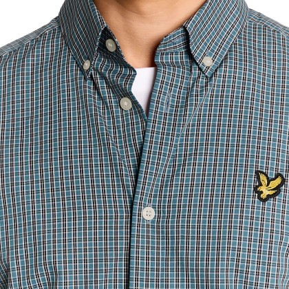 Lyle&Scott Camisa Fine Check Short Sleeve Denim Jeans Lyle&Scott Camisa Fine Check Short Sleeve Denim Jeans