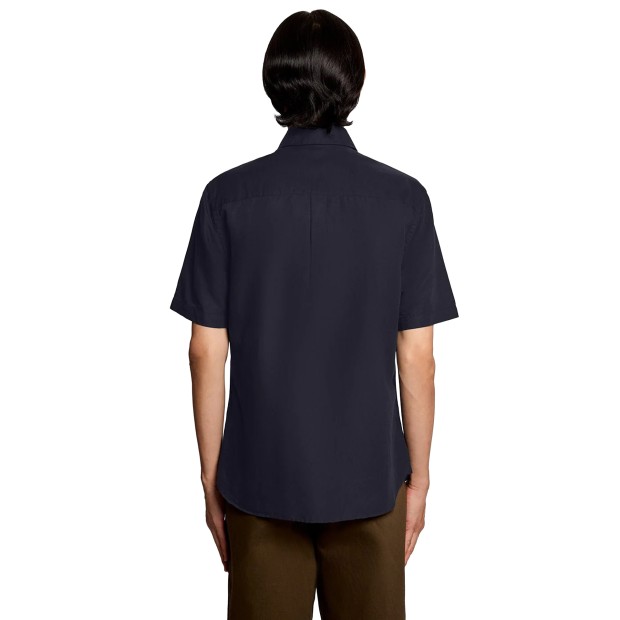 Lyle&Scott Camisa Linen Blend Short Sleeve Dark Navy