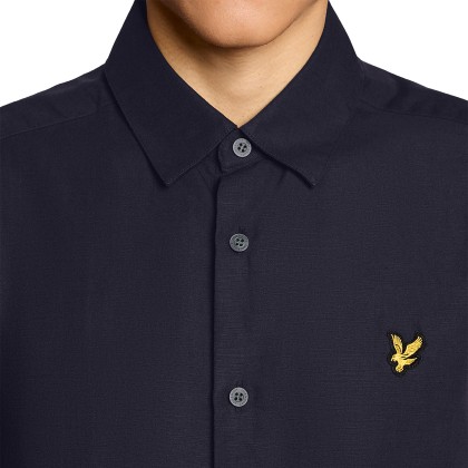 Lyle&Scott Camisa Linen Blend Short Sleeve Dark Navy Lyle&Scott Camisa Linen Blend Short Sleeve Dark Navy