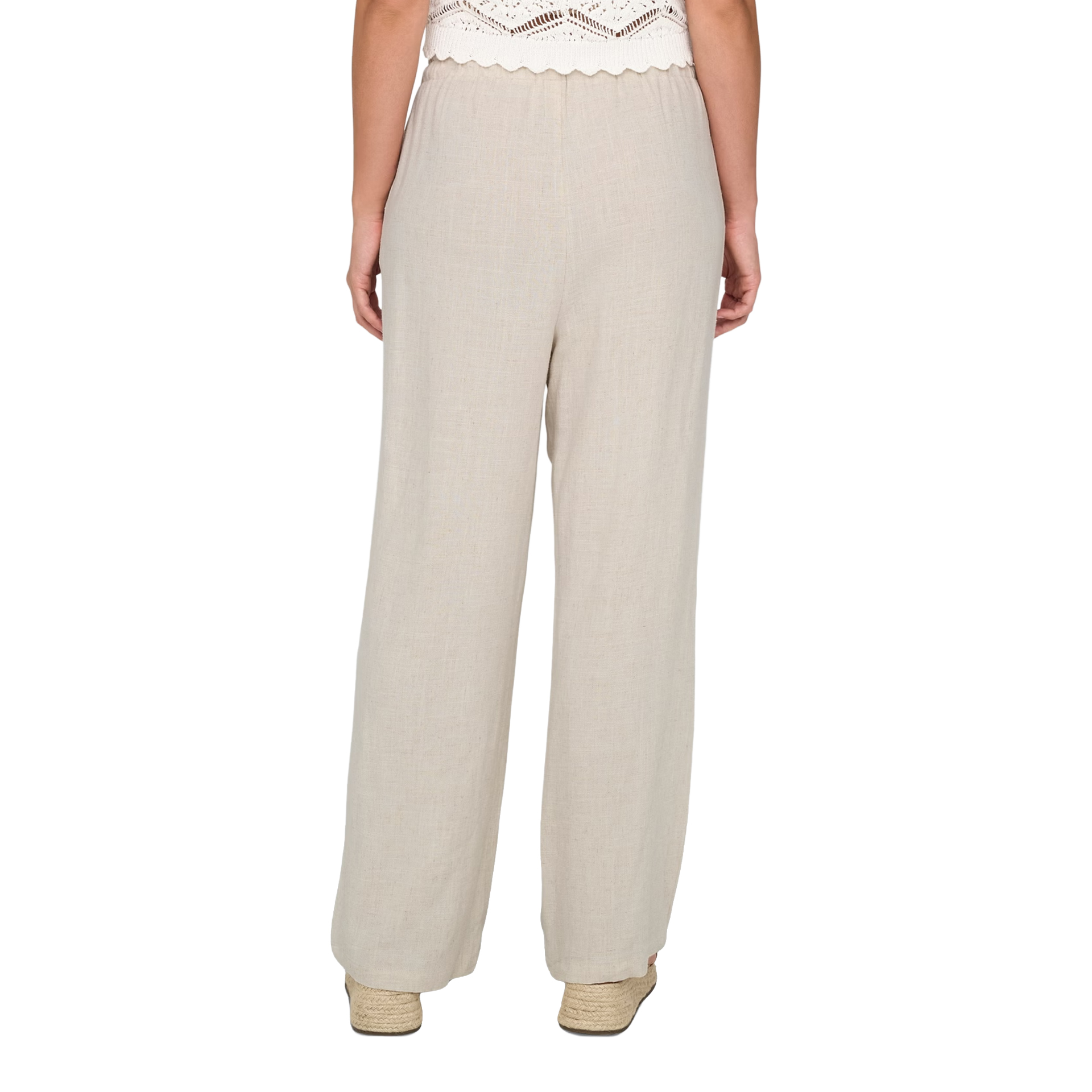 Only Calça Siesta Mw Pull-up Linen Moonbeam