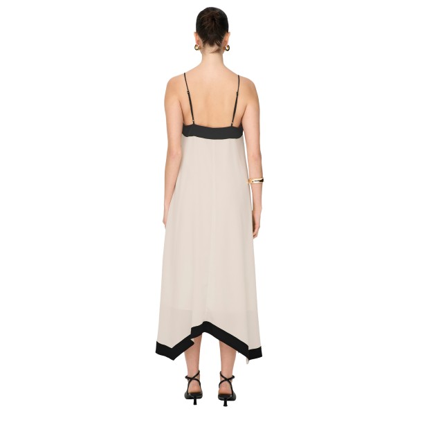 Only Vestido Diana Life Strap Eggnog W Black