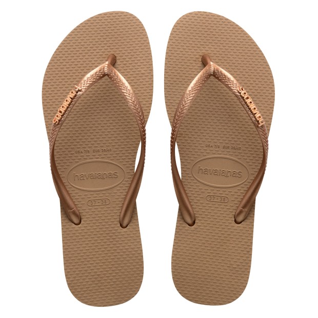 Havaianas Slim Logo Metallic Rose Gold
