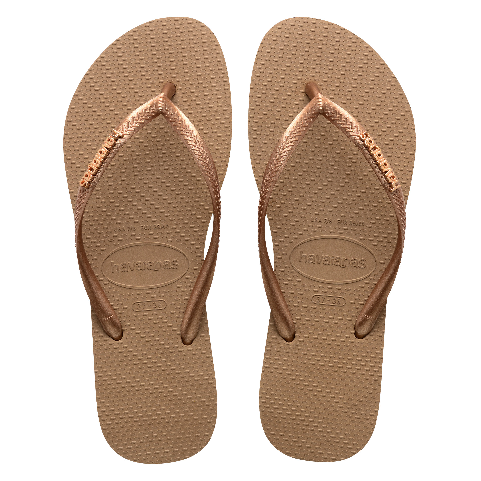 Havaianas Slim Logo Metallic Rose Gold