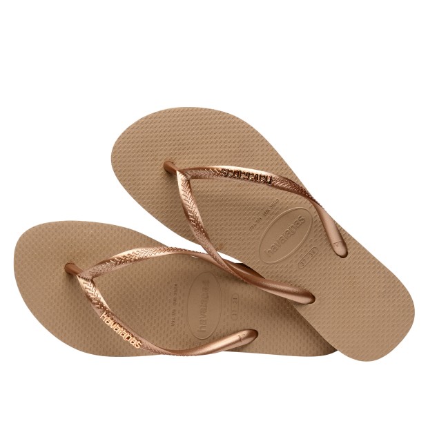 Havaianas Slim Logo Metallic Rose Gold