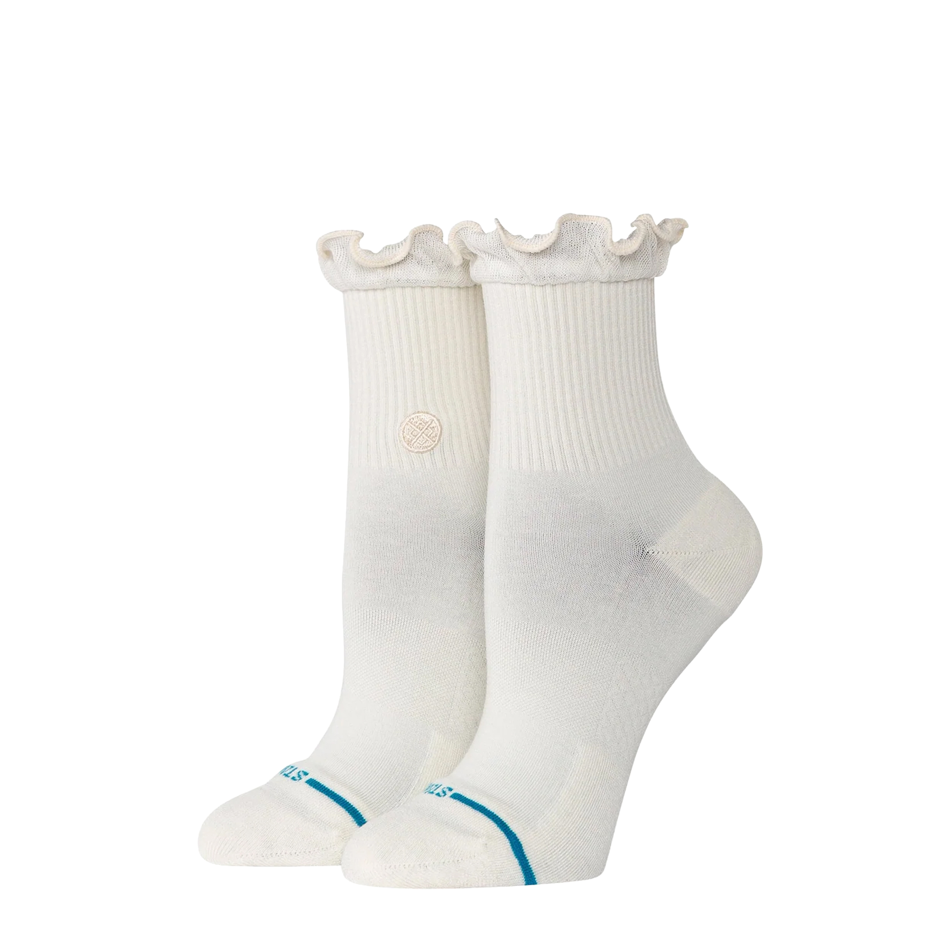 Stance Ruffle Icon Quarter Ivory
