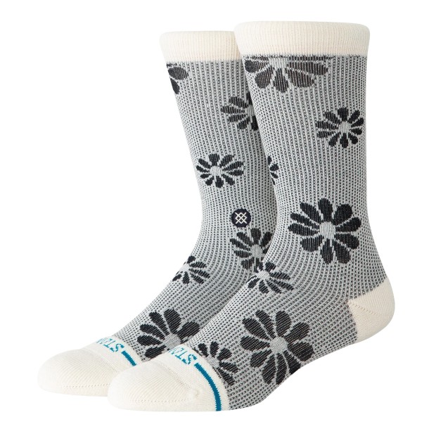 Stance Floral Stitch Crew Ivory