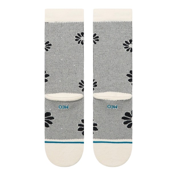 Stance Floral Stitch Crew Ivory