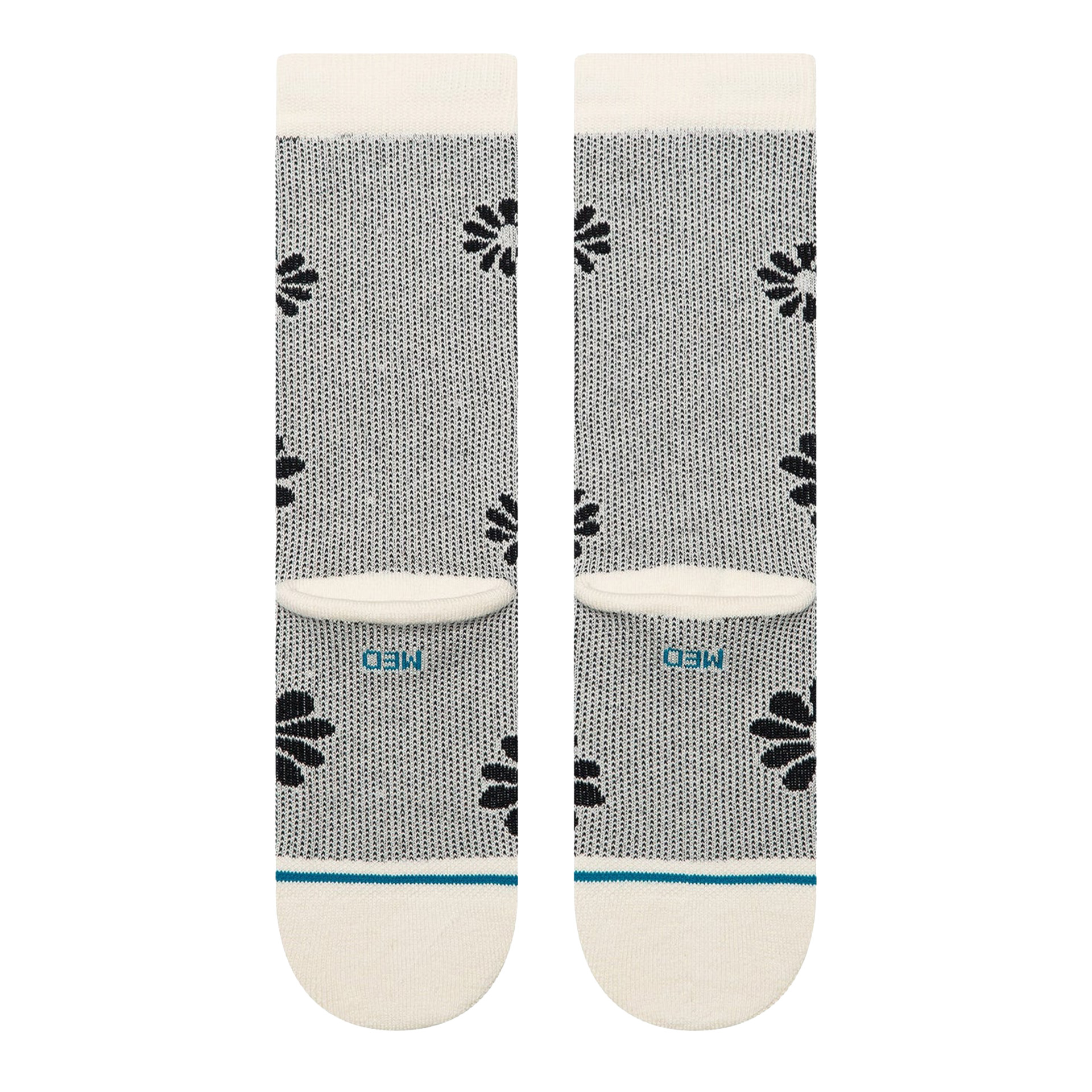 Stance Floral Stitch Crew Ivory