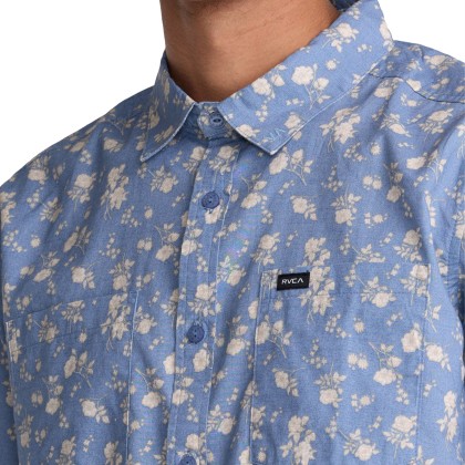 Rvca Camisa Breezy Vintage Blue
