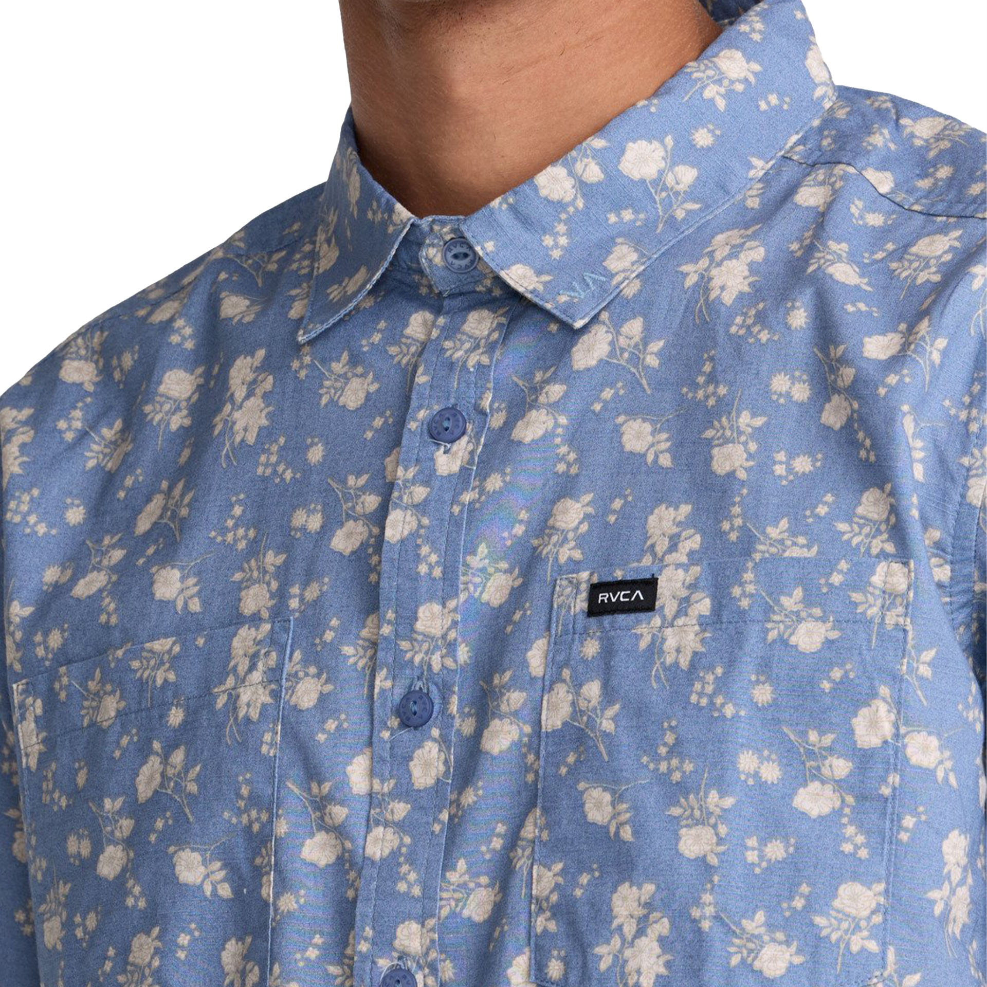 Rvca Camisa Breezy Vintage Blue