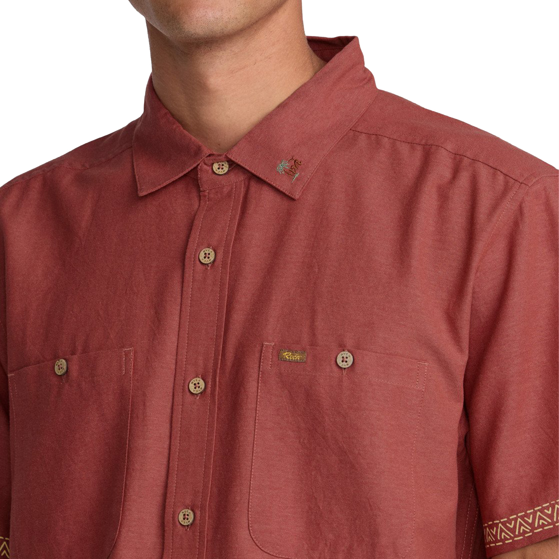 Rvca Camisa Talum Dusty Red