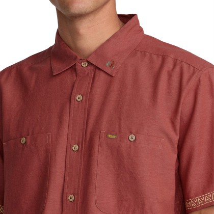 Rvca Camisa Talum Dusty Red