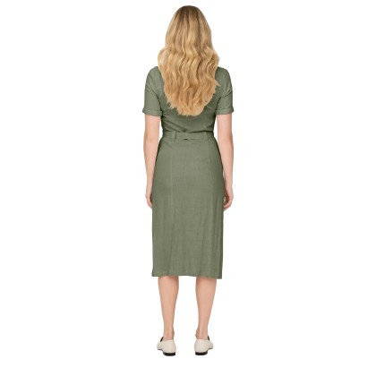 Only Vestido Siesta Linen Deep Lichen Green