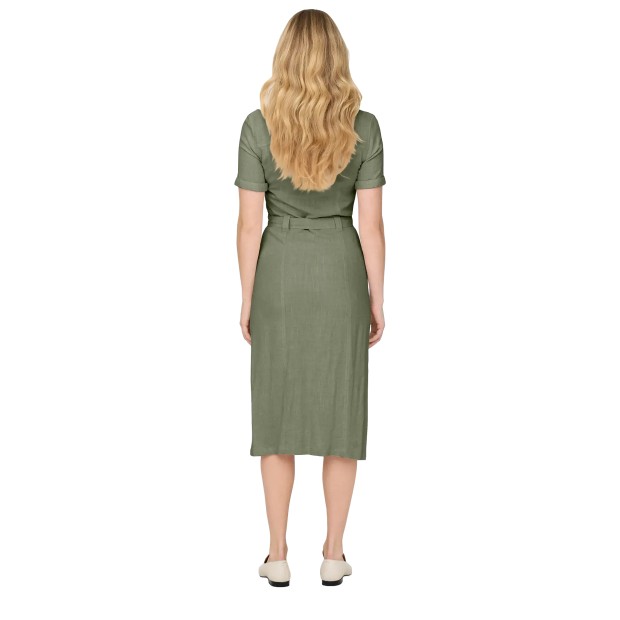 Only Vestido Siesta Linen Deep Lichen Green