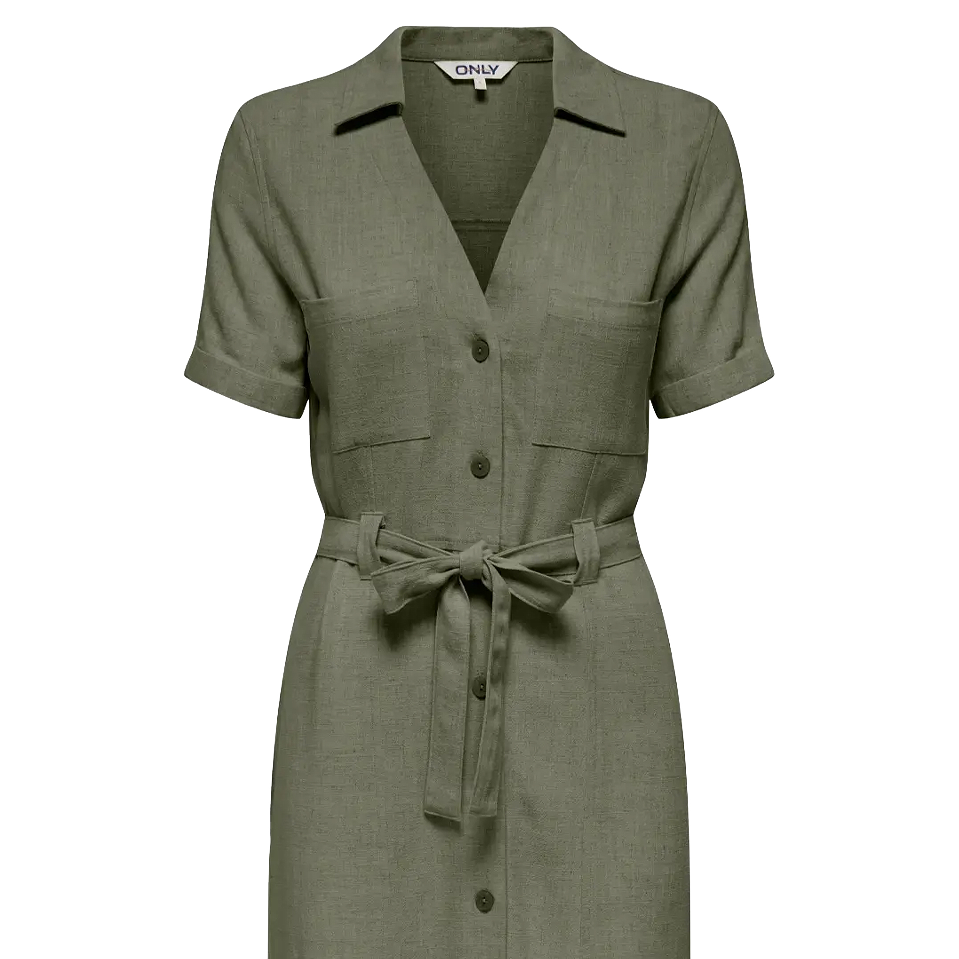 Only Vestido Siesta Linen Deep Lichen Green