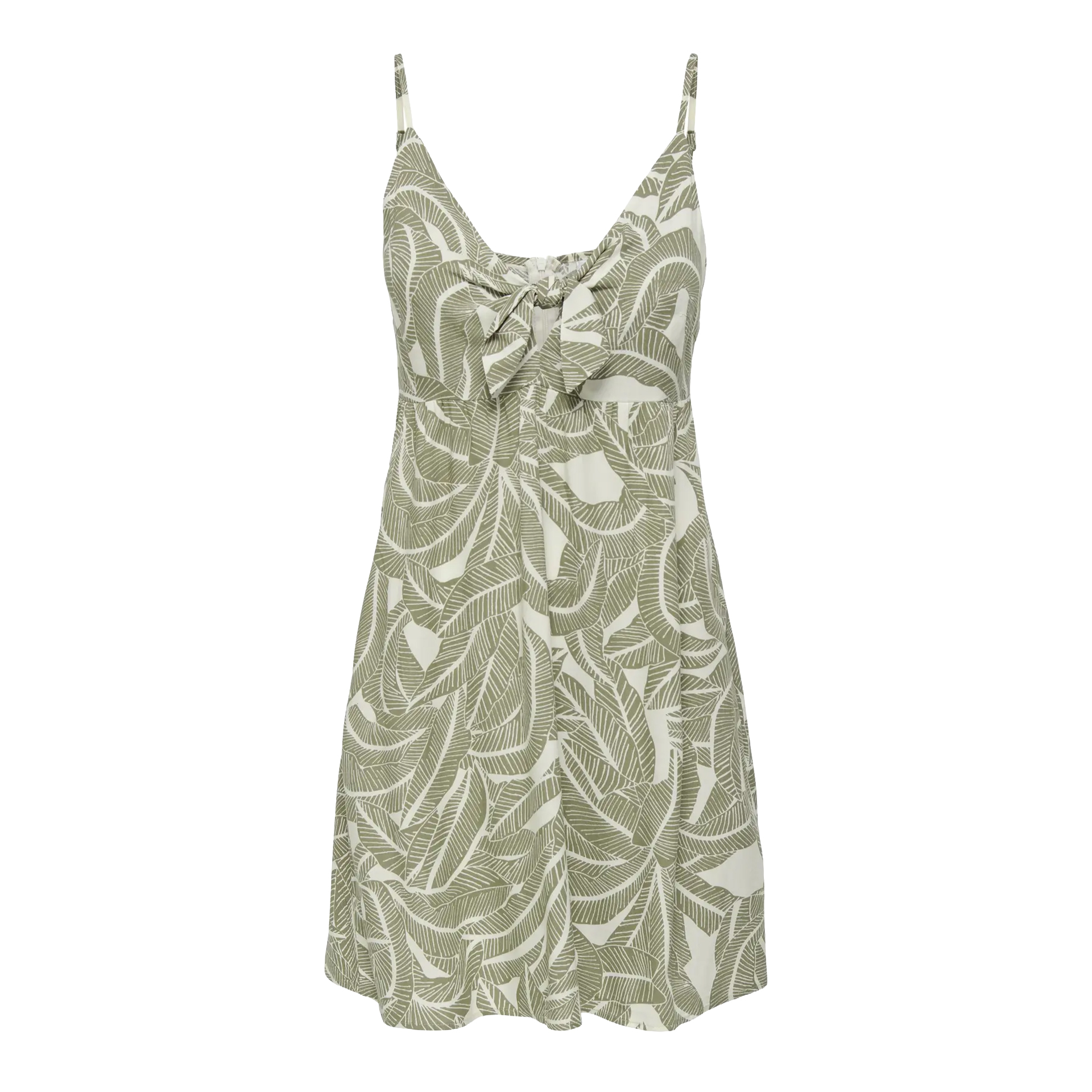 Only Vestido Nova Life Vis Jules Vaporous Gray 727 Hawaii Leaves