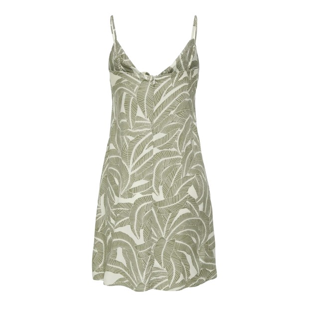 Only Vestido Nova Life Vis Jules Vaporous Gray 727 Hawaii Leaves