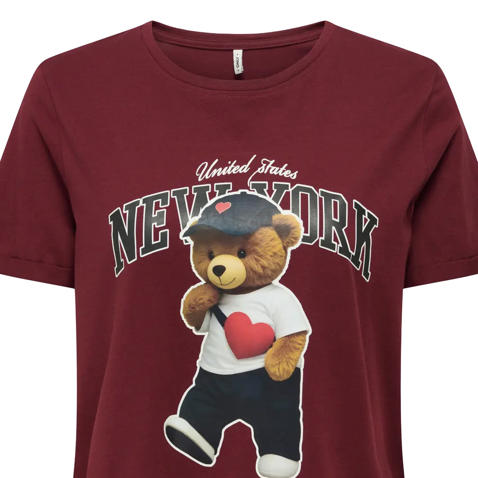 Only T-shirt Lina Bear O-neck Box Cabernet New York Teddy