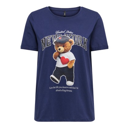 Only T-shirt Lina Bear O-neck Box Midnight Sail New York Teddy
