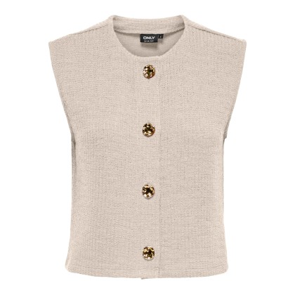 Only Colete Vicki Button Pumice Stone Gold Buttons