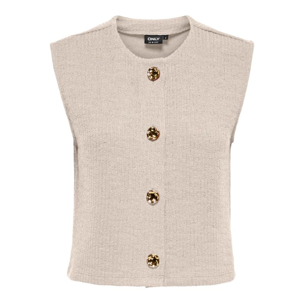 Only Colete Vicki Button Pumice Stone Gold Buttons