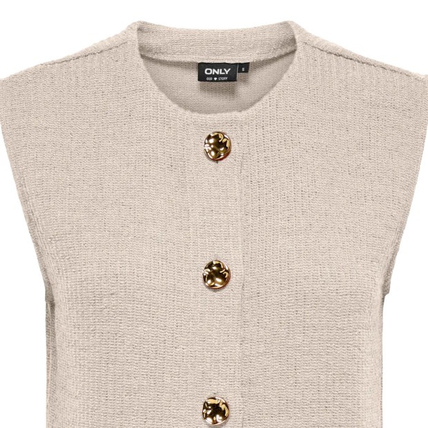 Only Colete Vicki Button Pumice Stone Gold Buttons