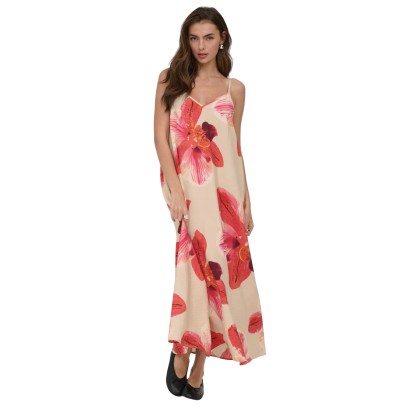 Only Vestido Resi-elanor Strap Big Flowr Peyote Giga Orchid Only Vestido Resi-elanor Strap Big Flowr Peyote Giga Orchid