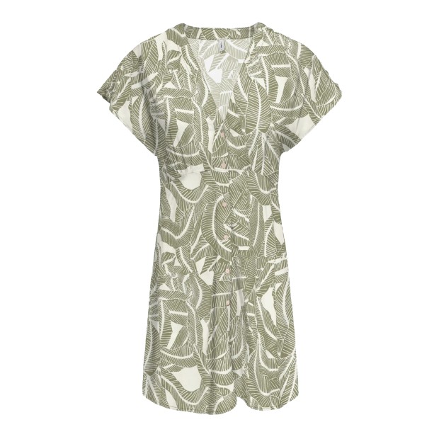 Only Vestido Nova Life Vis Mollie Vaporous Gray 727 Hawaii Leaves