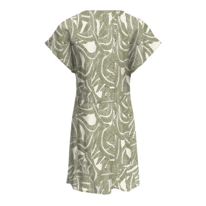 Only Vestido Nova Life Vis Mollie Vaporous Gray 727 Hawaii Leaves