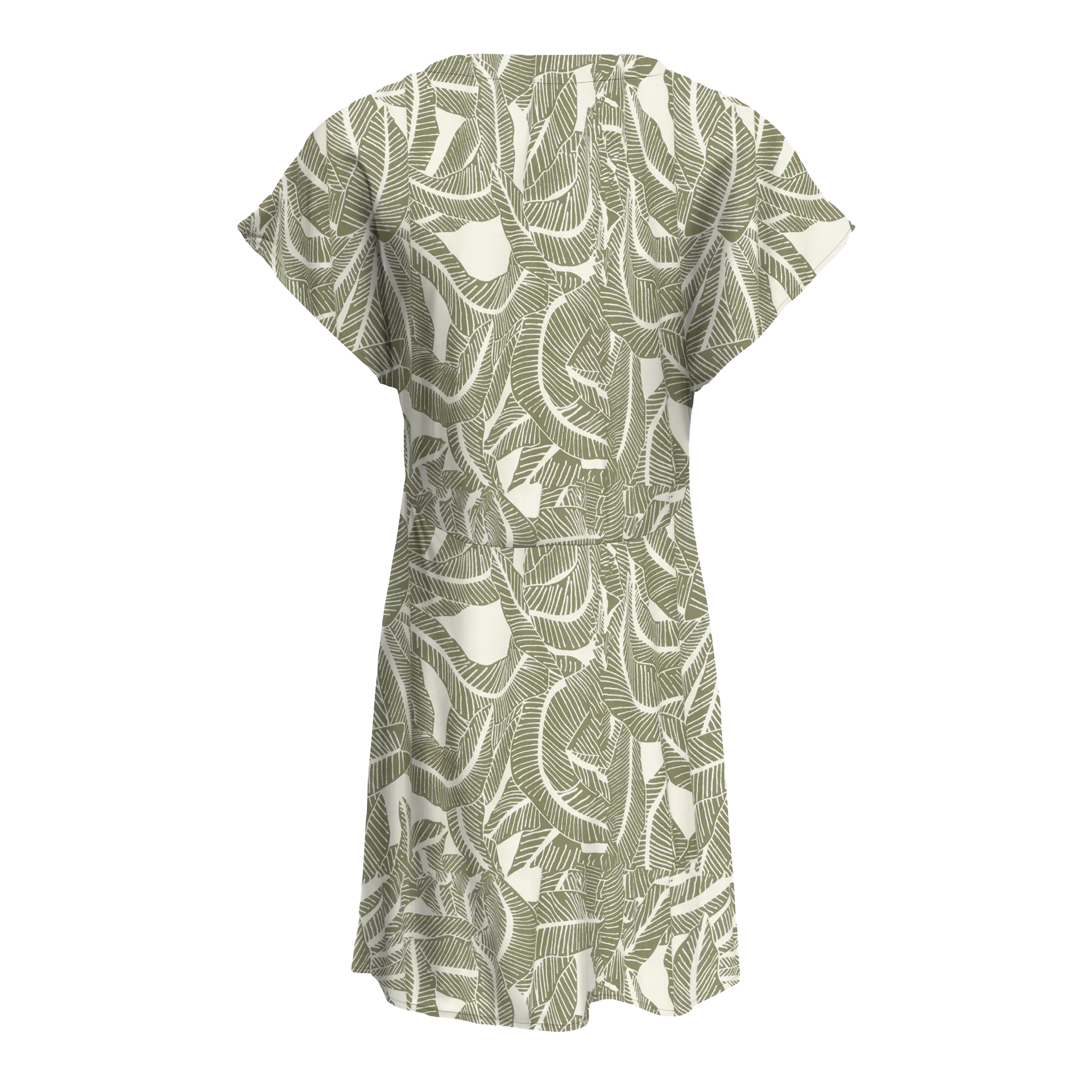 Only Vestido Nova Life Vis Mollie Vaporous Gray 727 Hawaii Leaves
