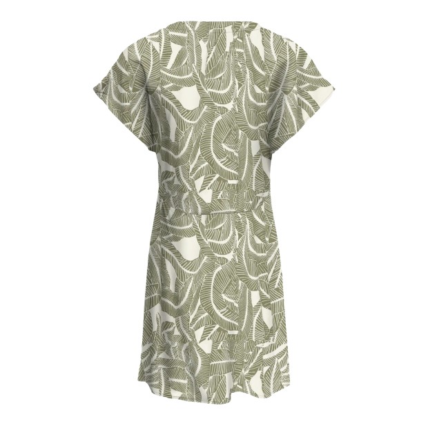 Only Vestido Nova Life Vis Mollie Vaporous Gray 727 Hawaii Leaves