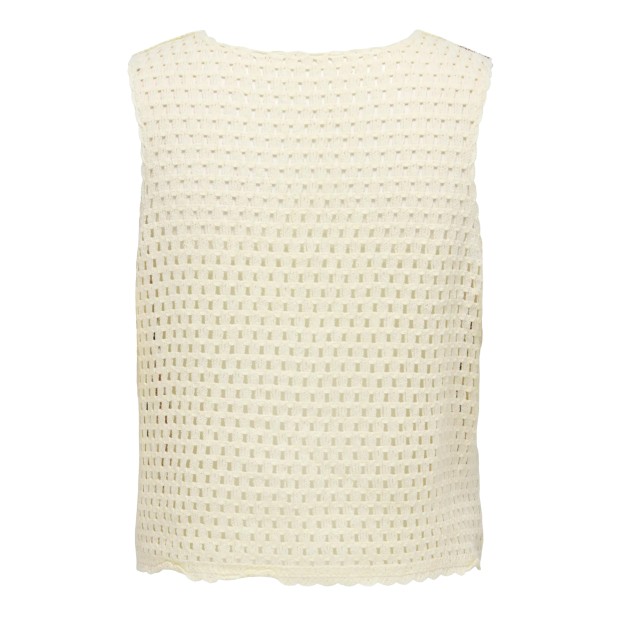 Only Top Bolette Crochet Tank Black Cloud Dancer