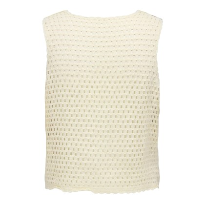 Only Top Bolette Crochet Tank Black Cloud Dancer