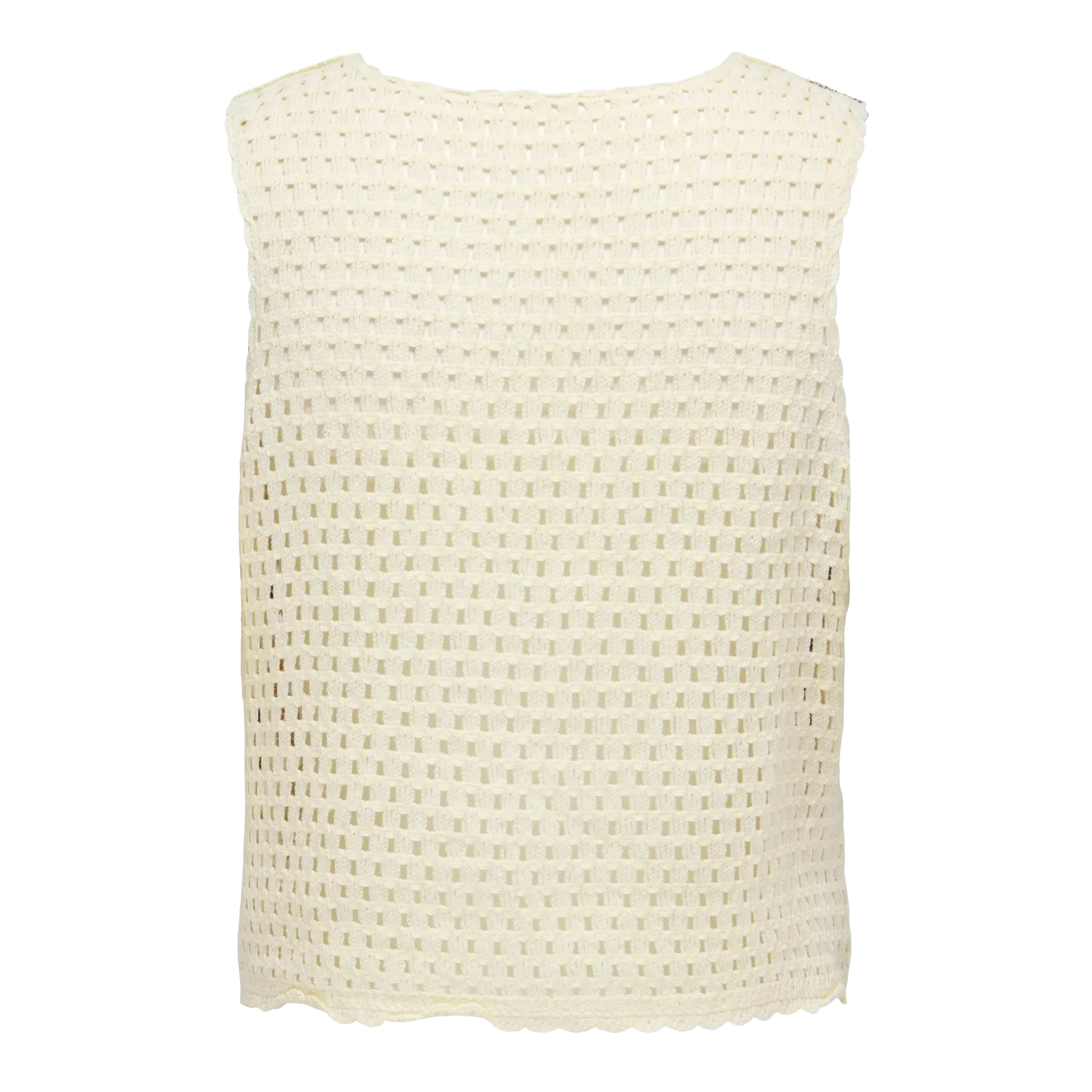 Only Top Bolette Crochet Tank Black Cloud Dancer